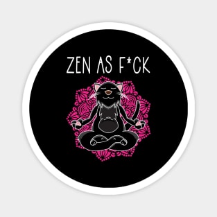 Zen As Fuck Black Cat Yoga Meditation Sarcasm Magnet